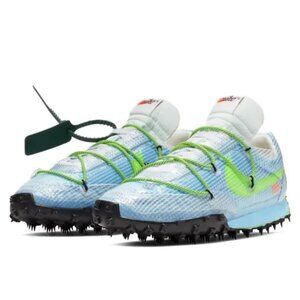 Nike x OFF-WHITE Waffle Racer SP Vivid Sky Electric Green Black 13.5 W 12 Mens